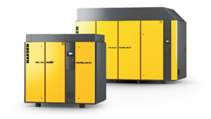 Oil-free rotary screw compressors with air-cooling.