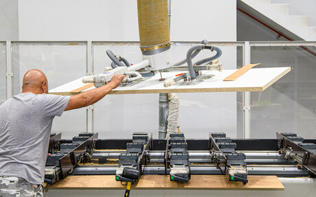 Kaeser Compressors reference project: Compressed air is an essential utility used throughout the manufacturing process at Master Benchtops.