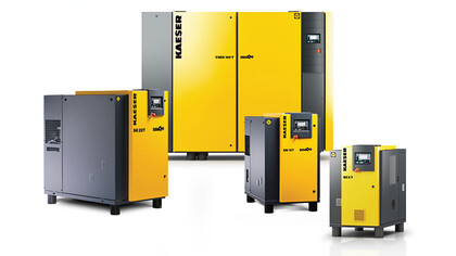 Kaeser oil lubricated rotary screw compressors with integrated refrigeration dryer